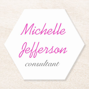 Trendschriftlich Pink White Clean Untersetzer