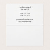 Trendschriftlich Pink White Clean Visitenkarten (Innenseite Aufgefaltet)