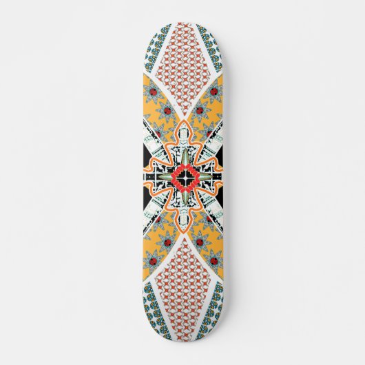 Trendschwarz-gelb-Tribal-Skateboard-Deck Skateboard (Vorne)
