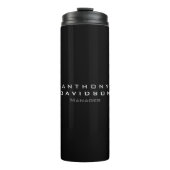 Trendschwarz gemachte moderne minimalistische thermosbecher (Vorderseite)