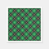 Trendschwarz-grün Kariertes Muster Serviette (Vorderseite)