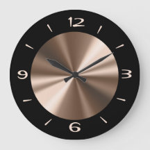 Trendschwarz mit Bronze-Center-Wall-Uhr