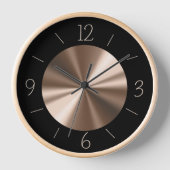Trendschwarz mit Bronze-Center-Wall-Uhr Uhr (Vorderseite)