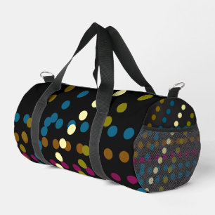 Trendschwarz mit mehrfarbigem Polka-Gym und Reisen Duffle Bag