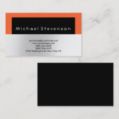 Trendschwarz Orange Einfache Schlichte Visitenkart Visitenkarte (Vorne/Hinten)