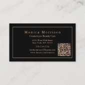 Trendschwarz & Rose Gold Hairstylist Business Card Visitenkarte (Rückseite)