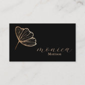Trendschwarz & Rose Gold Hairstylist Business Card Visitenkarte (Vorderseite)