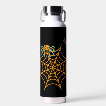 Trendschwarz schöne Spider Web Wasserflasche