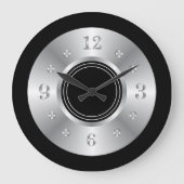 Trendschwarz und silber große wanduhr (Vorderseite)