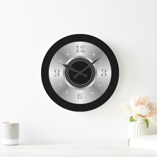 Trendschwarz und silber große wanduhr (Zuhause)