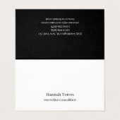 Trendschwarz und weiß Schlicht kreativ Moderne Wäs Visitenkarten (Außenseite Aufgefaltet)