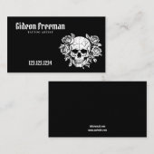 Trendschwarz und weiß Skull Tattoo Studio Visitenkarte (Vorne/Hinten)