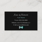 Trendschwarz und weiß Zebra Aqua Mint Ribbon Visitenkarte (Rückseite)