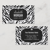 Trendschwarz und weiß Zebra Print Shiny Diamond Visitenkarte (Vorne/Hinten)
