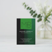 Trendschwarz-waldgrün Muster Visitenkarte (Stehend Vorderseite)