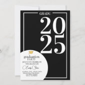 Trendschwarz-weiß-Foto Abschluss Einladung (Vorderseite)