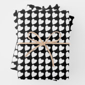 Trendschwarz-weiß-herz Muster Gradient Geschenkpapier Set (Beispiel)