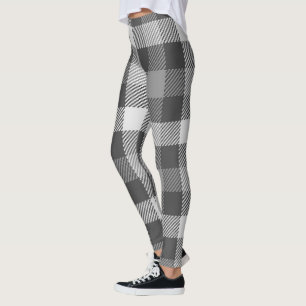 Trendschwarz-weiß Kariertes Muster Leggings