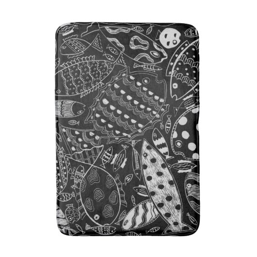 Trendschwarz-weiß-weißes Muster Badematte (Vorderseite Vertikal)