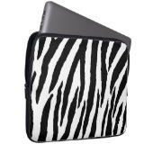 Trendschwarz-weiß Zebramuster Laptopschutzhülle (Vorne Rechts)