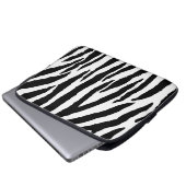 Trendschwarz-weiß Zebramuster Laptopschutzhülle (Vorne Knopf)