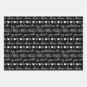 Trendschwarz-weiße Kalligraphie ist mein Valentine Geschenkpapier Set (Vorderseite 2)