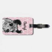Trendschwarz-weiße Lama-Dreiecke Gepäckanhänger (Rückseite horizontal)