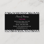 Trendschwarz-weiße Tiger Streifen Rosa Name Visitenkarte (Rückseite)