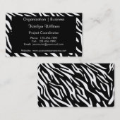 Trendschwarz-weiße Zebra Print Business Cards Visitenkarte (Vorne/Hinten)