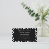 Trendschwarz-weiße Zebra Print Business Cards Visitenkarte (Stehend Vorderseite)
