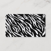 Trendschwarz-weiße Zebra Print Business Cards Visitenkarte (Rückseite)