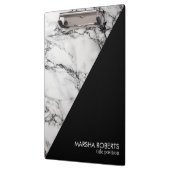 Trendschwarz-weißer Marmorstein Klemmbrett (Links)