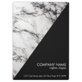 Trendschwarz-weißer Marmorstein Klemmbrett (Rückseite)