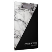 Trendschwarz-weißer Marmorstein Klemmbrett (Rechts)