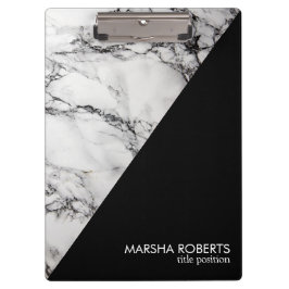 Trendschwarz-weißer Marmorstein Klemmbrett