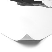 Trendschwarz-weißer Pit Bull Hund Poster (Ecke)