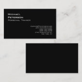Trendschwarze Fitness Sport Business Card Visitenkarte (Vorne/Hinten)