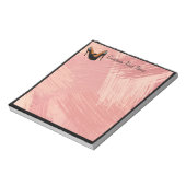 Trendschwarze High Heels Pink Paint Brush Strokes Notizblock (Rotiert)