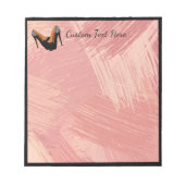 Trendschwarze High Heels Pink Paint Brush Strokes Notizblock (Vorderseite)