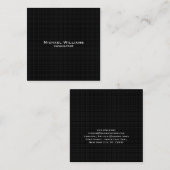 Trendschwarze Karos Moderne Minimalistische Berufl Quadratische Visitenkarte (Vorne/Hinten)