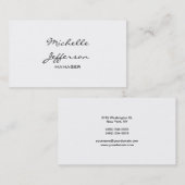 Trendschwarze und weiße Script Manager Business Ca Visitenkarte (Vorne/Hinten)