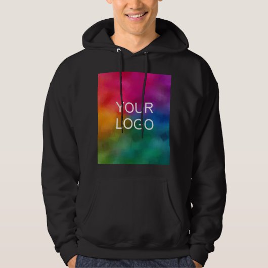 Trendschwarze Vorlage Hochladen des Fotos Logo hin Hoodie (Vorderseite)