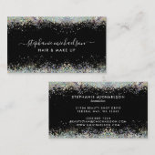 Trendschwarzer Holografischer Glitzer Haar Makeup Visitenkarte (Vorne/Hinten)