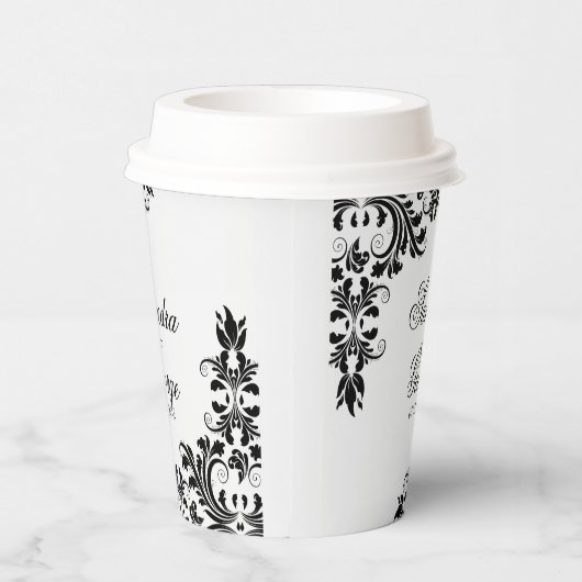 Trendschwarzer Spitzenpapier-Cup Pappbecher (Rechts)