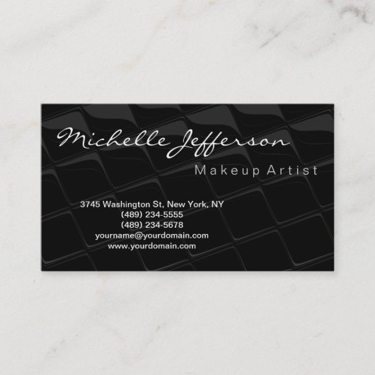 Trendscript Black Gray Pattern Business Card Visitenkarte (Vorderseite)