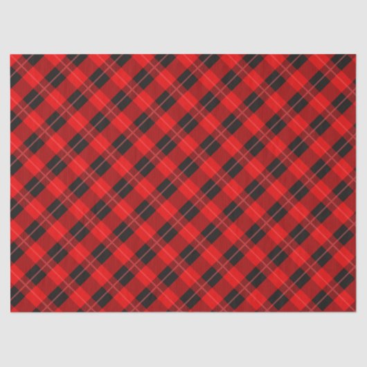 Trendsetter Kariert in Rot und Schwarz Seidenpapier (Vorderseite)