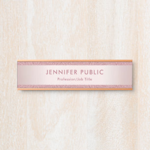 Trendsetter Rose Gold Berufliche moderne Vorlage Türschild