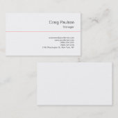 Trendsetter Schwarz-weiß Red Manager Business Card Visitenkarte (Vorne/Hinten)