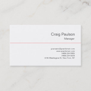 Trendsetter Schwarz-weiß Red Manager Business Card Visitenkarte