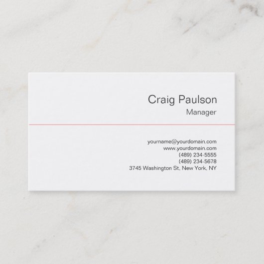 Trendsetter Schwarz-weiß Red Manager Business Card Visitenkarte (Vorderseite)